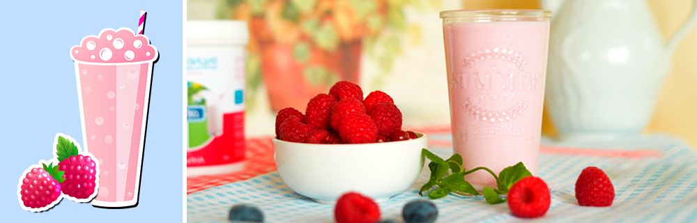 Рецепт малинового кислородного молочного коктейля