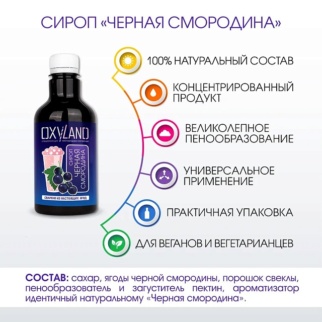 ЧЕРНАЯ СМОРОДИНА. Сироп 2 в 1 концентрированный. 330 мл