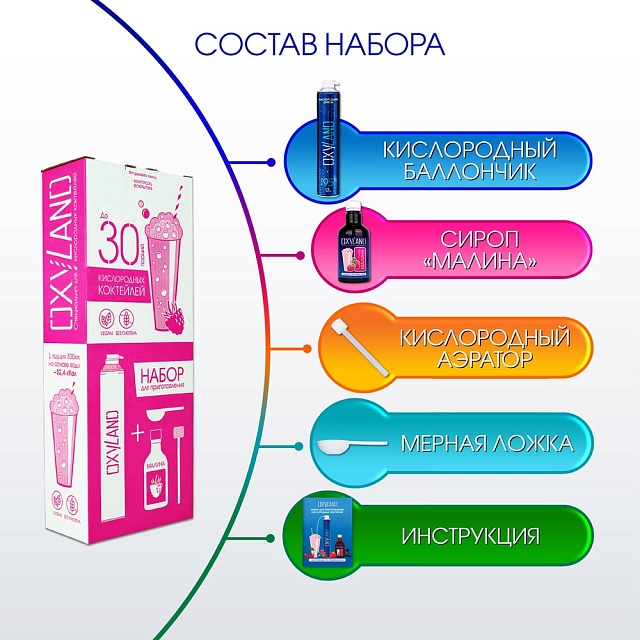 Набор OXYLAND для кислородных коктейлей "Малина"