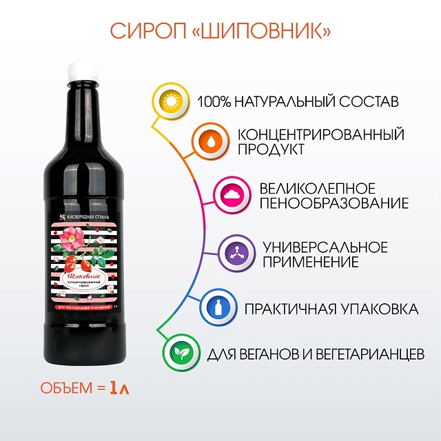 ШИПОВНИК. Сироп 2 в 1 концентрированный. 1 л