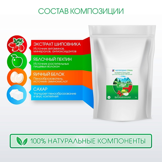 ВИТАМИННАЯ композиция для кислородных коктейлей №23, 1 кг.