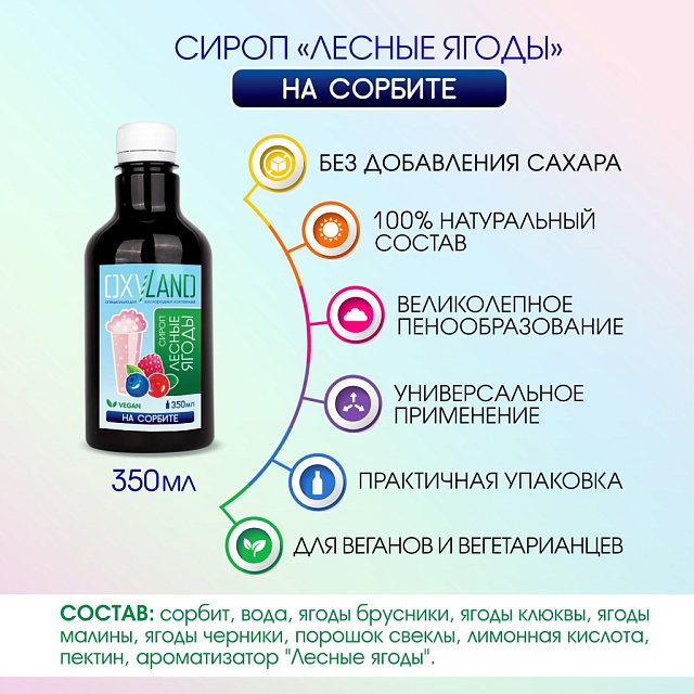 Набор OXYLAND для кислородных коктейлей "Лесные ягоды" (без сахара)